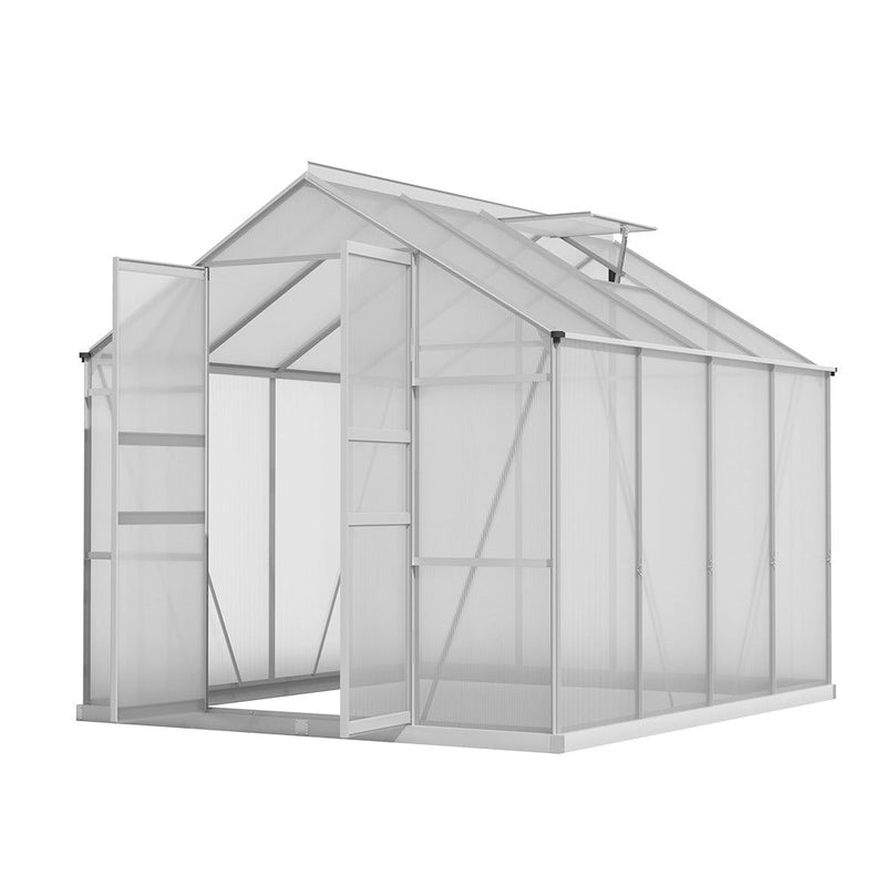 Greenfingers Aluminium Greenhouse Green House Polycarbonate Garden Shed 2.4x2.5M Payday Deals