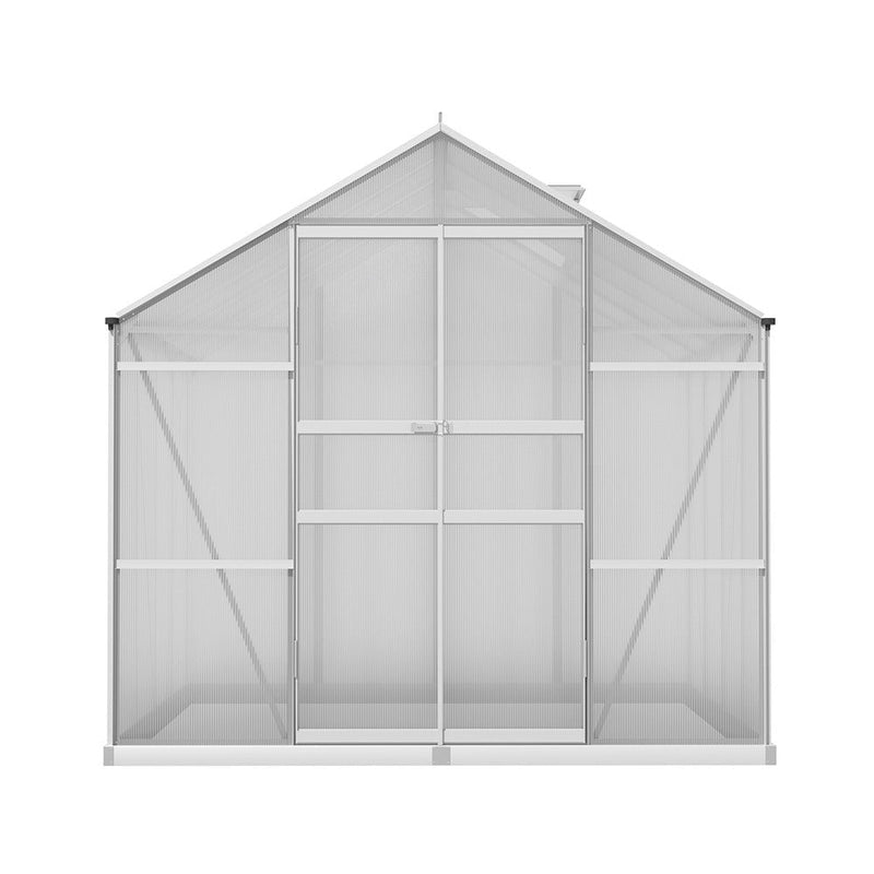 Greenfingers Aluminium Greenhouse Green House Polycarbonate Garden Shed 2.4x2.5M Payday Deals