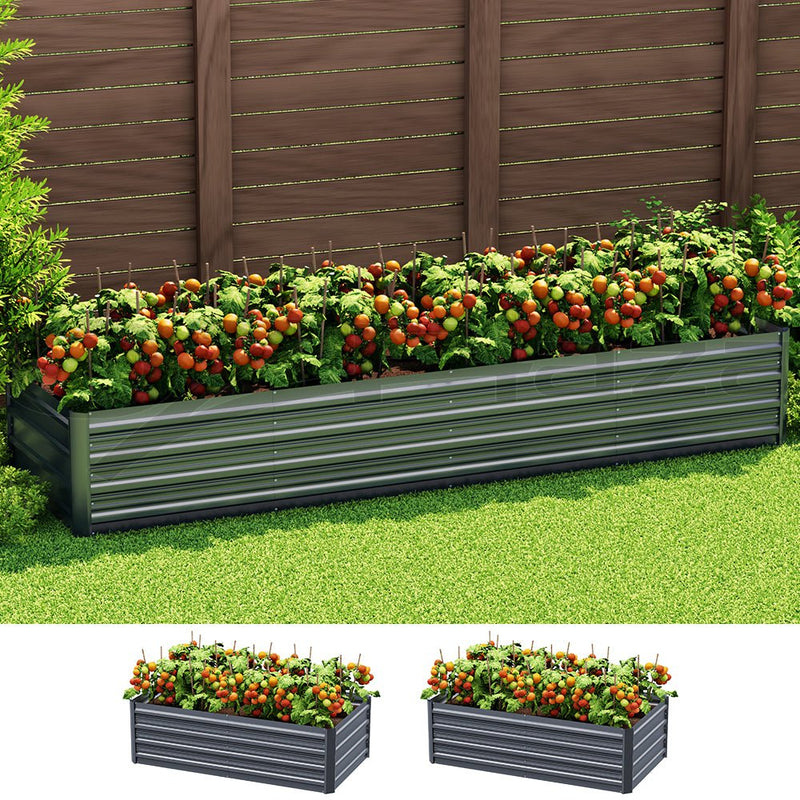 Greenfingers Garden Bed Galvanised Raised Steel Instant Planter 240X80X45CM Payday Deals