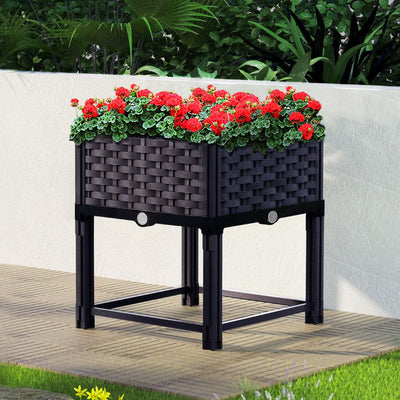 Greenfingers Garden Bed PP Raised Planter Flower Vegetable Outdoor 40x40x23cm Payday Deals