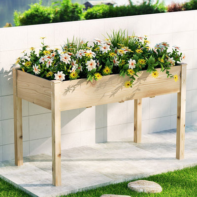 Greenfingers Garden Bed Raised Wooden Planter Box Vegetables 120x60x80cm Payday Deals