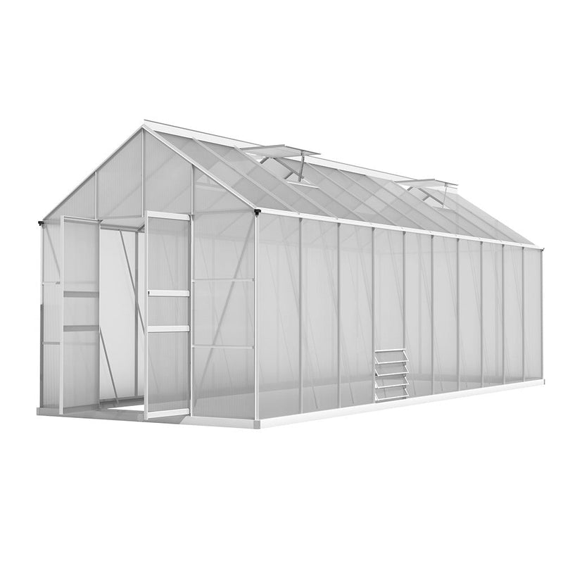 Greenfingers Greenhouse Aluminium Large Green House Garden Shed 6X2.4M Payday Deals