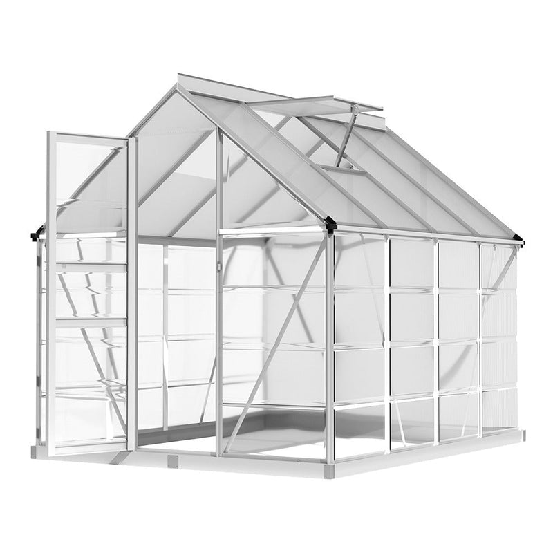 Greenfingers Greenhouse Aluminium Polycarbonate Green House Garden 248x189x200cm Payday Deals