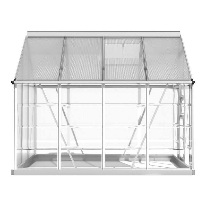 Greenfingers Greenhouse Aluminium Polycarbonate Green House Garden 248x189x200cm Payday Deals