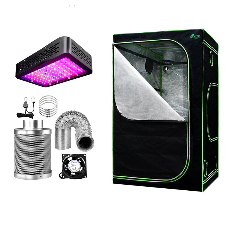 Greenfingers Grow Tent 1000W LED Grow Light 120X120X200cm Mylar 4" Ventilation Payday Deals