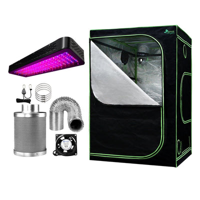 Greenfingers Grow Tent 2000W LED Grow Light 150X150X200cm Mylar 4" Ventilation Payday Deals