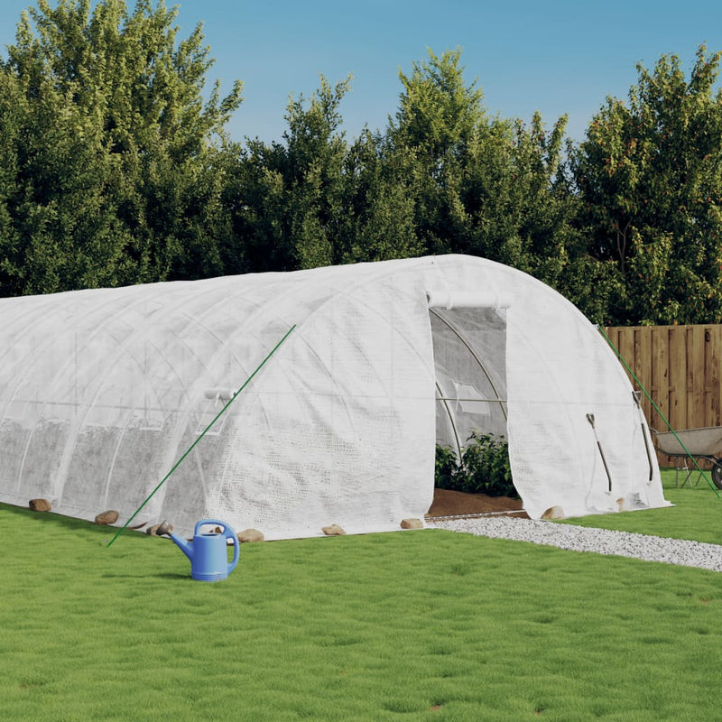 Greenhouse with Steel Frame White 100 m² 20x5x2.3 m Payday Deals