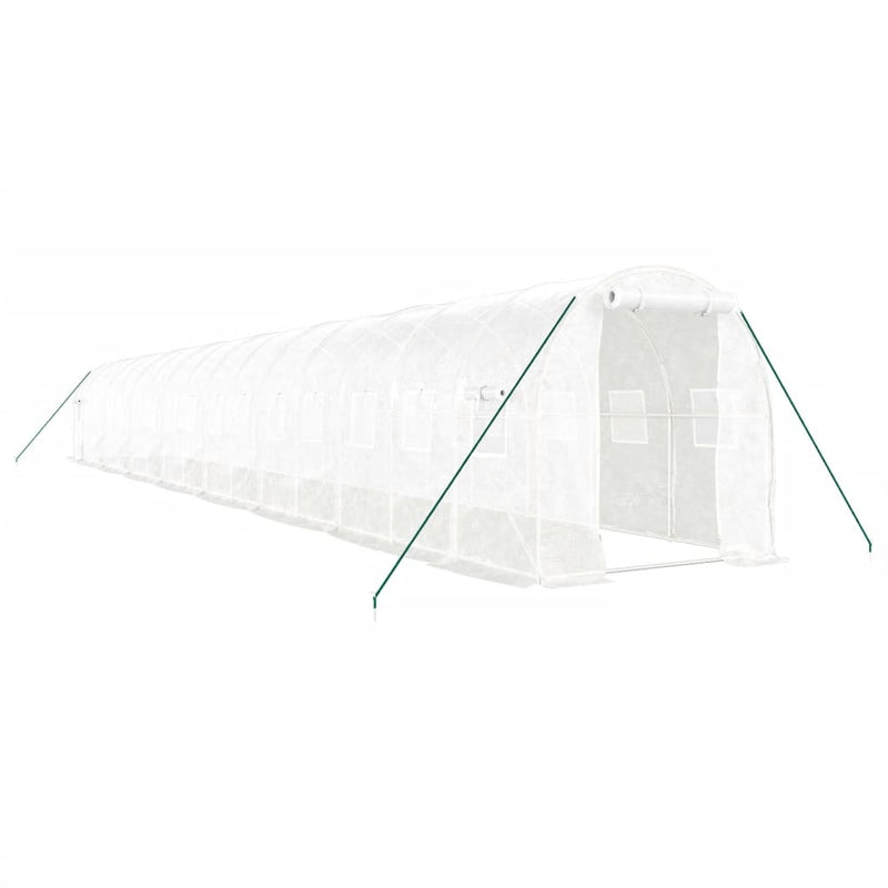 Greenhouse with Steel Frame White 32 m² 16x2x2 m Payday Deals