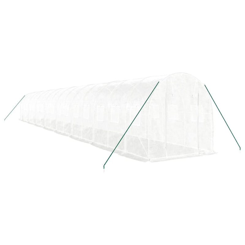 Greenhouse with Steel Frame White 32 m² 16x2x2 m Payday Deals