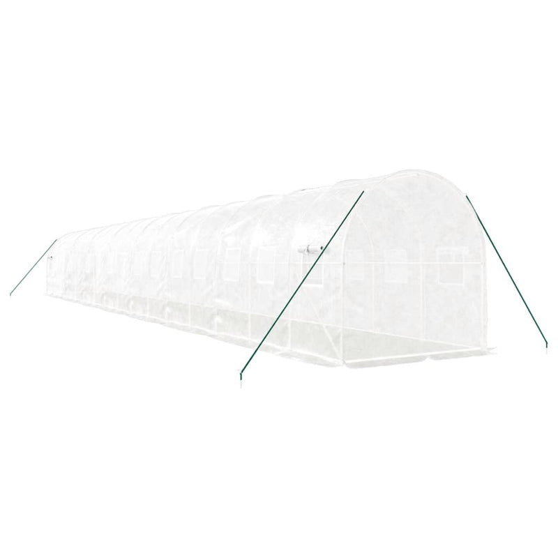 Greenhouse with Steel Frame White 32 m² 16x2x2 m Payday Deals