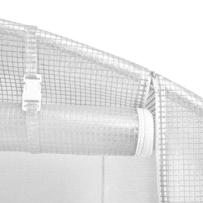 Greenhouse with Steel Frame White 32 m² 16x2x2 m Payday Deals