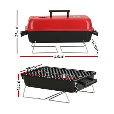 Grillz Charcoal BBQ Portable Grill Camping Barbecue Outdoor Cooking Smoker Payday Deals