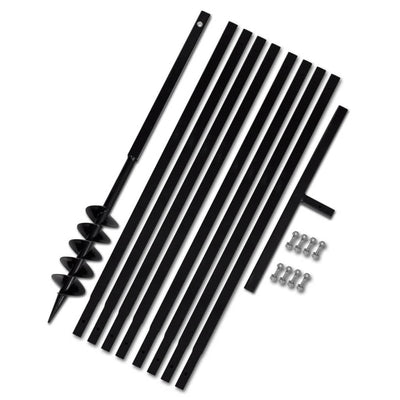 Ground Drill with Handle 100 mm with Extension Tube 9 m Steel Payday Deals