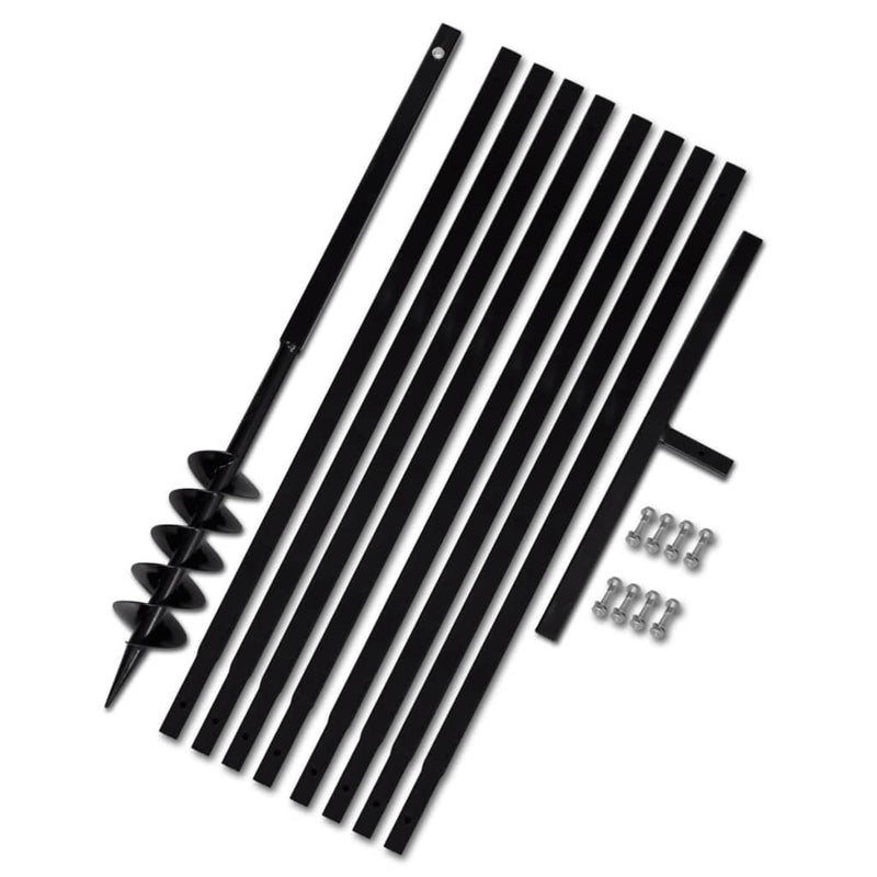 Ground Drill with Handle 100 mm with Extension Tube 9 m Steel Payday Deals