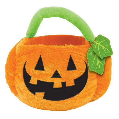 Halloween Pumpkin Plush Favour Treat Bucket x1