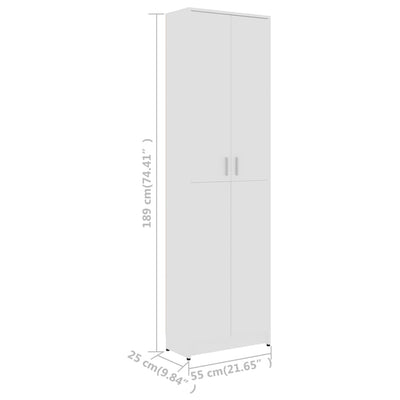 Hallway Wardrobe White 55x25x189 cm Engineered Wood Payday Deals