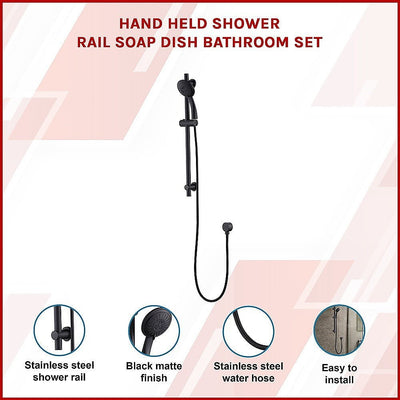 Hand Held Shower Rail Soap Dish Bathroom Set Payday Deals