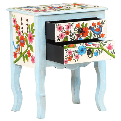 Hand Painted Bedside Cabinet 40x30x50 cm Solid Mango Wood Payday Deals