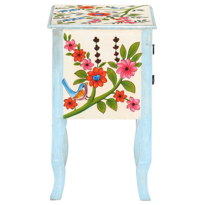Hand Painted Bedside Cabinet 40x30x50 cm Solid Mango Wood Payday Deals
