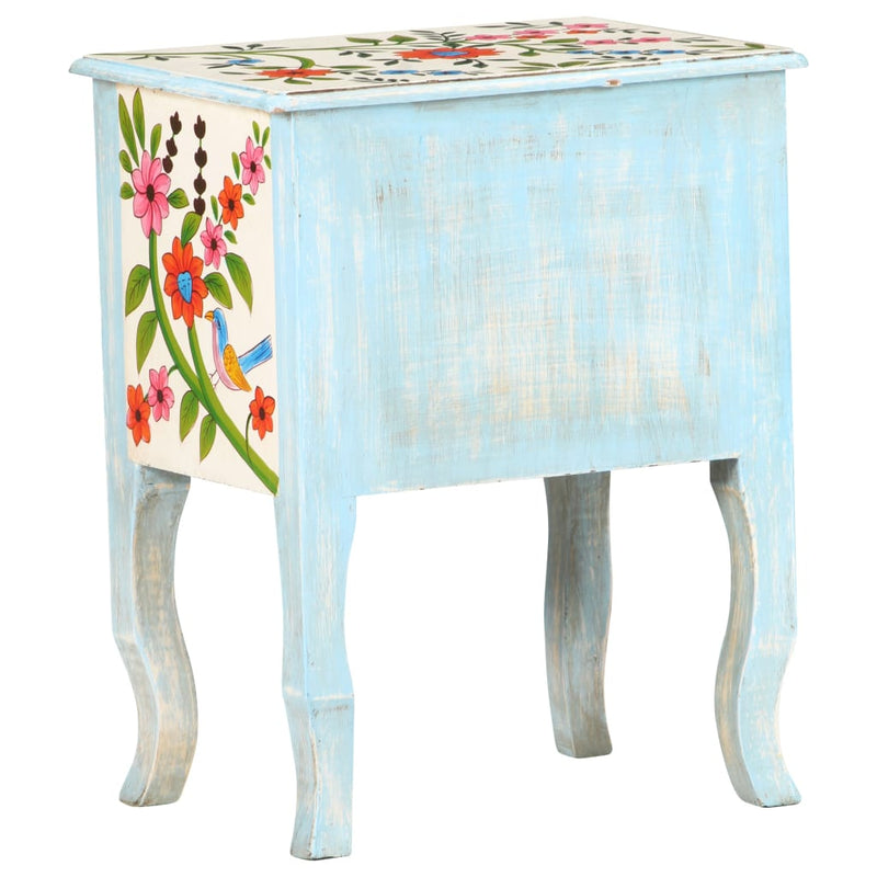 Hand Painted Bedside Cabinet 40x30x50 cm Solid Mango Wood Payday Deals