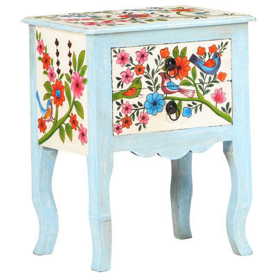 Hand Painted Bedside Cabinet 40x30x50 cm Solid Mango Wood Payday Deals