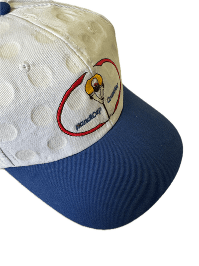 Handicap Cruncher Hat Cap Golf Snapback - White/Blue Payday Deals