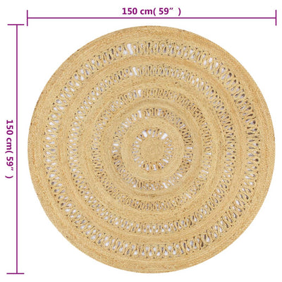 Handmade Rug Braided Jute 150 cm Payday Deals