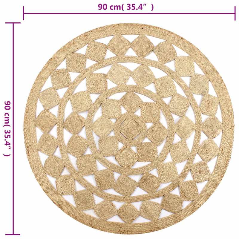 Handmade Rug Braided Jute 90 cm Payday Deals