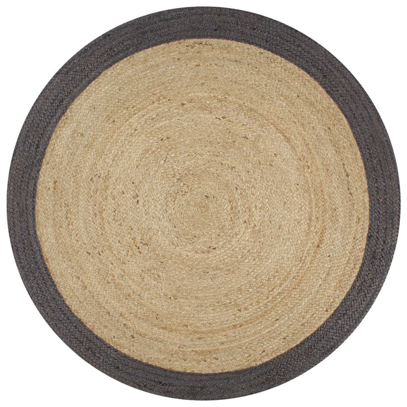 Handmade Rug Jute with Dark Grey Border 120 cm Payday Deals