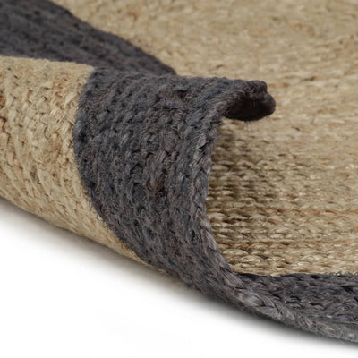 Handmade Rug Jute with Dark Grey Border 120 cm Payday Deals