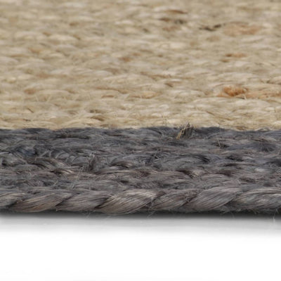 Handmade Rug Jute with Dark Grey Border 120 cm Payday Deals