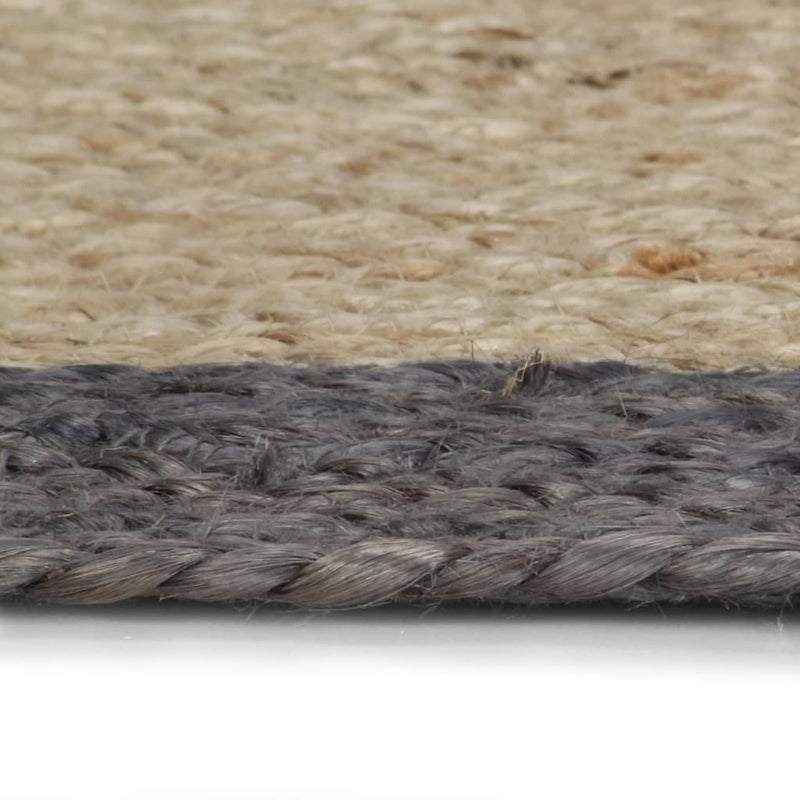 Handmade Rug Jute with Dark Grey Border 120 cm Payday Deals