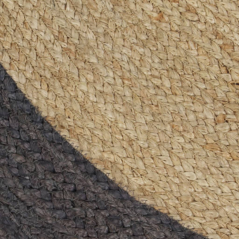 Handmade Rug Jute with Dark Grey Border 120 cm Payday Deals