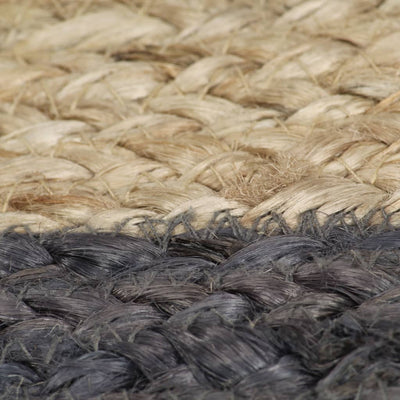 Handmade Rug Jute with Dark Grey Border 120 cm Payday Deals