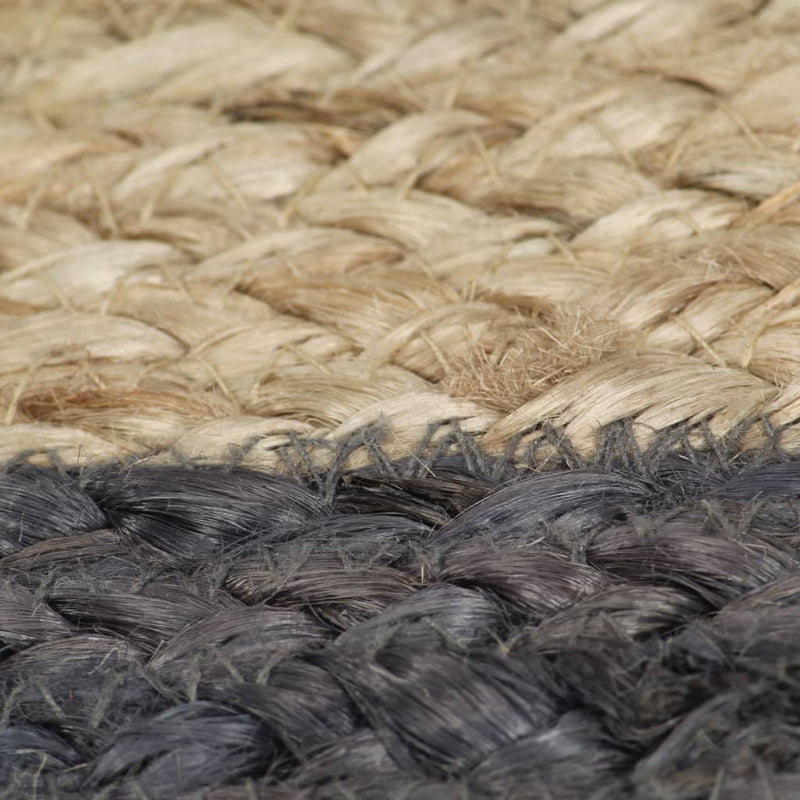Handmade Rug Jute with Dark Grey Border 120 cm Payday Deals