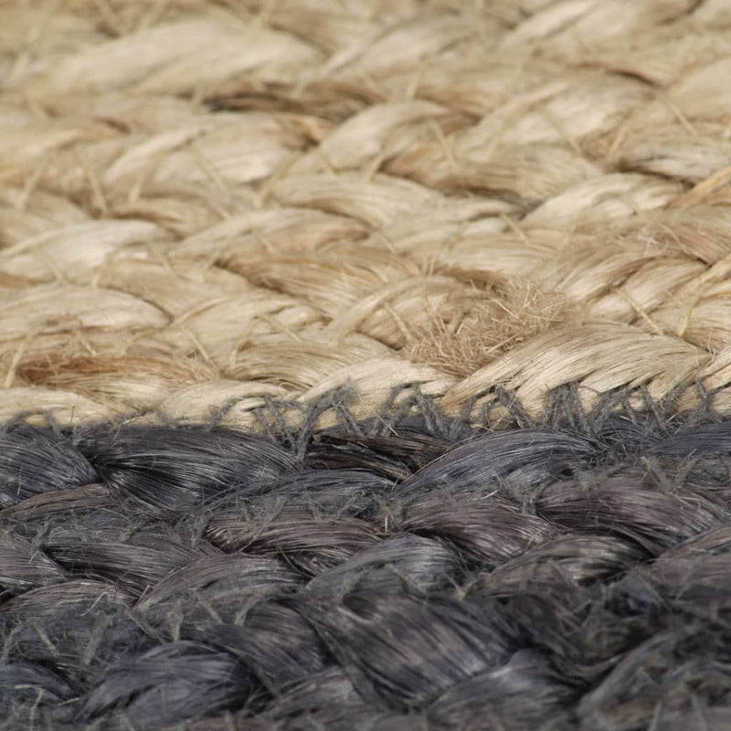 Handmade Rug Jute with Dark Grey Border 90 cm Payday Deals