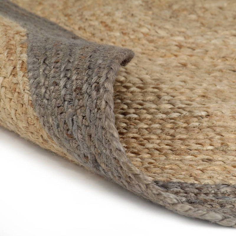 Handmade Rug Jute with Grey Border 90 cm Payday Deals