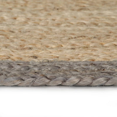 Handmade Rug Jute with Grey Border 90 cm Payday Deals
