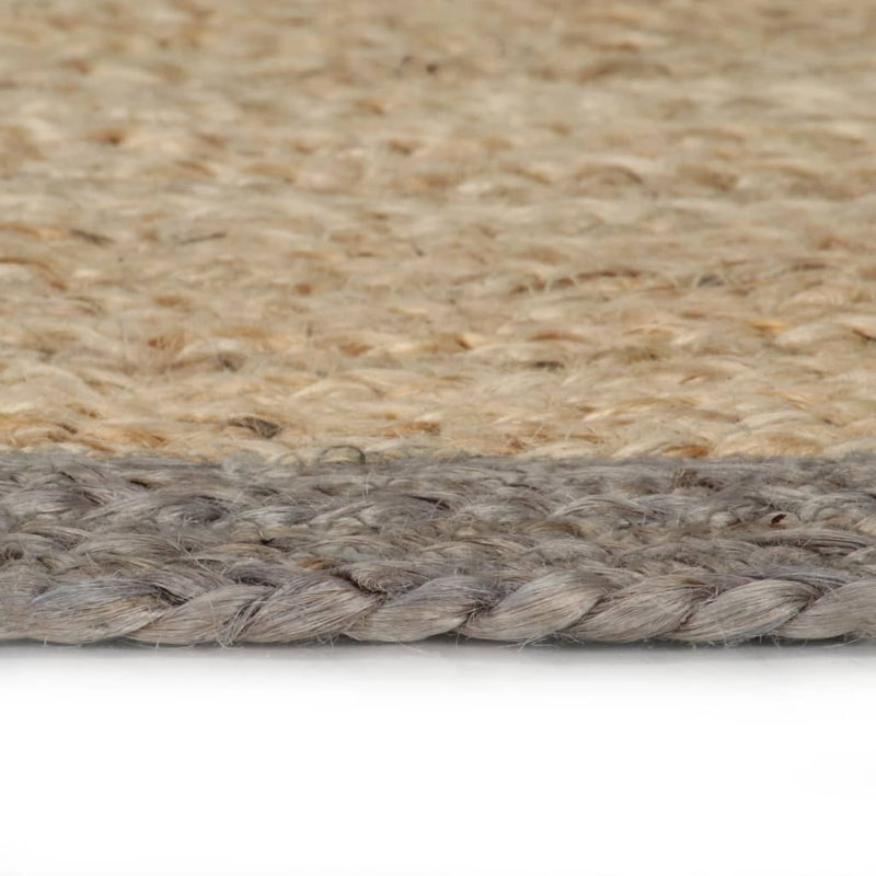 Handmade Rug Jute with Grey Border 90 cm Payday Deals