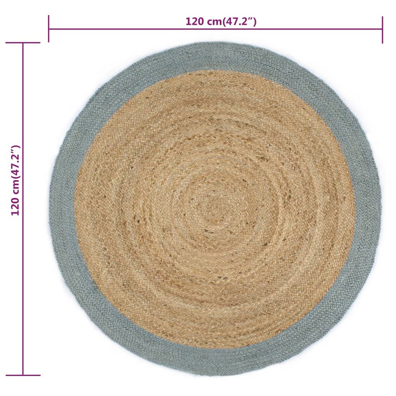 Handmade Rug Jute with Olive Green Border 120 cm Payday Deals