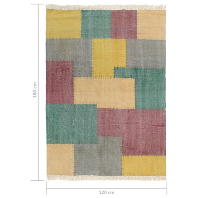 Handwoven Kilim Rug Cotton 120x180 cm Printed Multicolour Payday Deals