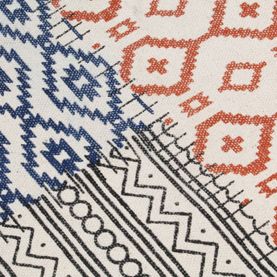 Handwoven Kilim Rug Cotton 120x180 cm Printed Multicolour Payday Deals