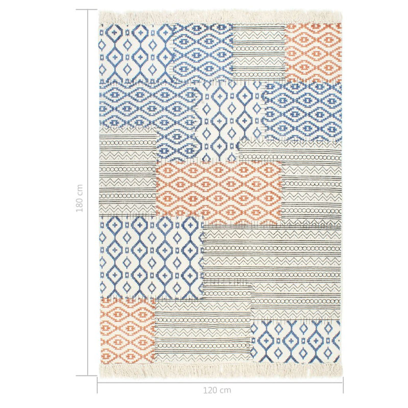 Handwoven Kilim Rug Cotton 120x180 cm Printed Multicolour Payday Deals
