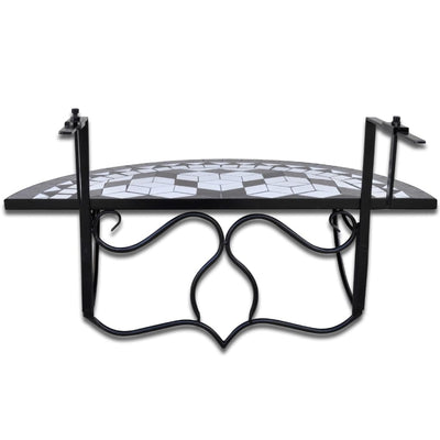 Hanging Balcony Table Black and White Mosaic Payday Deals