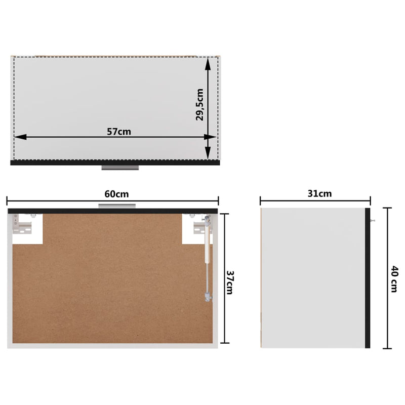 Hanging Cabinet Black 60x31x40 cm Engineered Wood Payday Deals