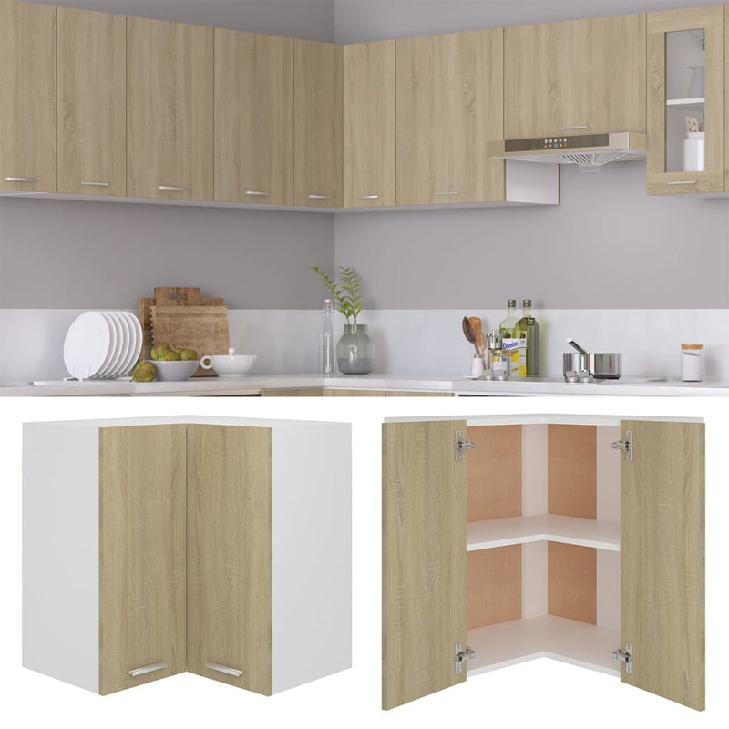 Hanging Corner Cabinet Sonoma Oak 57x57x60 cm Engineered Wood Payday Deals