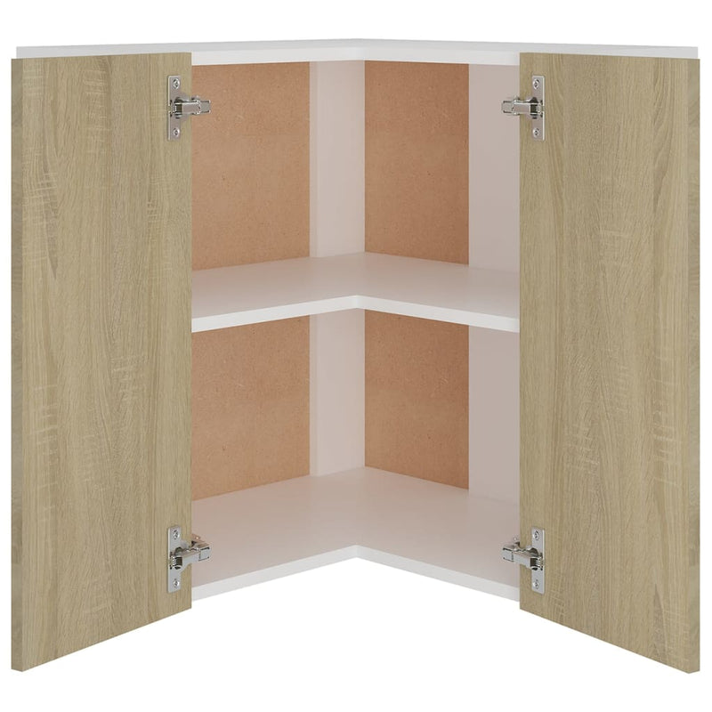 Hanging Corner Cabinet Sonoma Oak 57x57x60 cm Engineered Wood Payday Deals