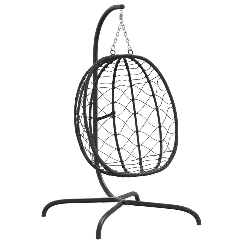 Hanging Egg Chair with Cushion Cream White Poly Rattan&Steel Payday Deals