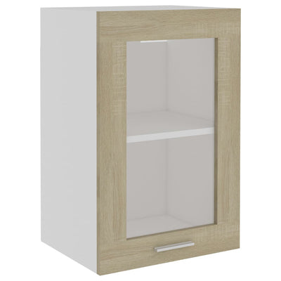 Hanging Glass Cabinet Sonoma Oak 40x31x60 cm Engineered Wood Payday Deals