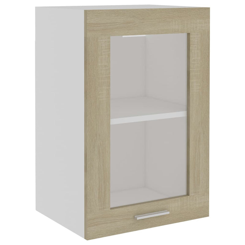Hanging Glass Cabinet Sonoma Oak 40x31x60 cm Engineered Wood Payday Deals